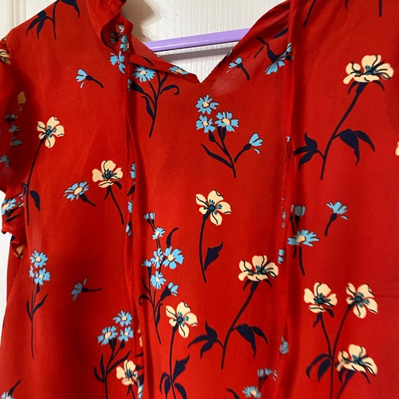NWT Zara cute red blouse size L - Picture 4 of 7